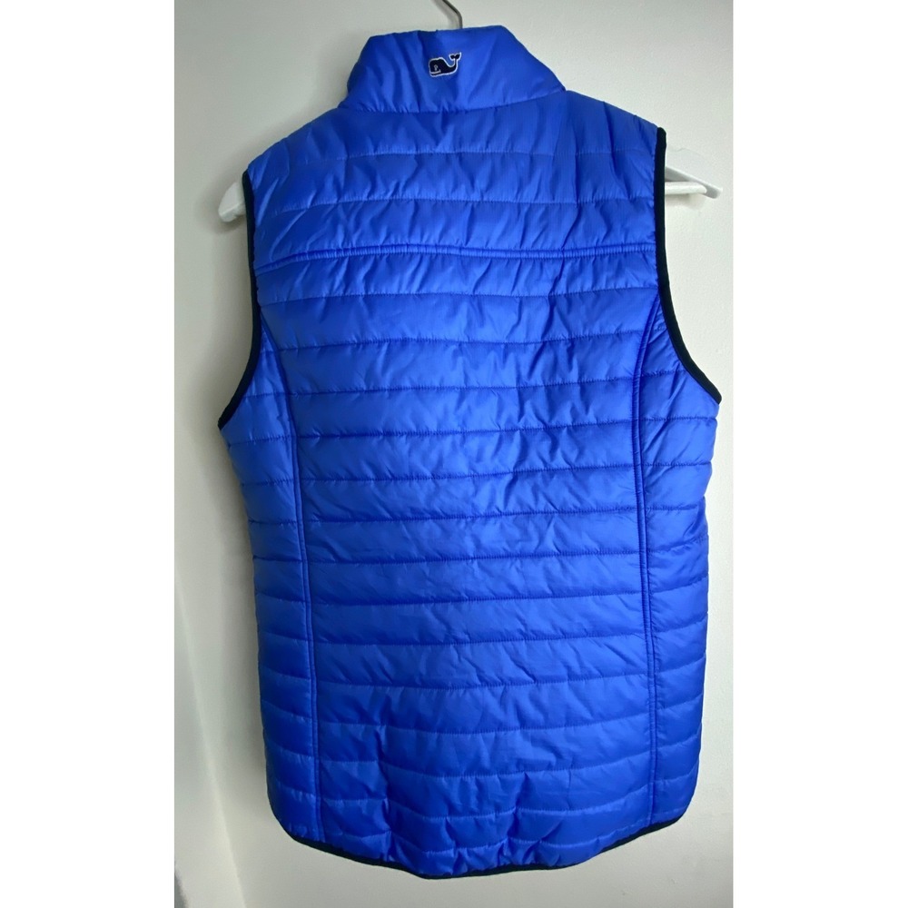 Vineyard Vines‎ Womens Small Blue Quilted Puffer Vest Full Zip Sleeveless Jacket